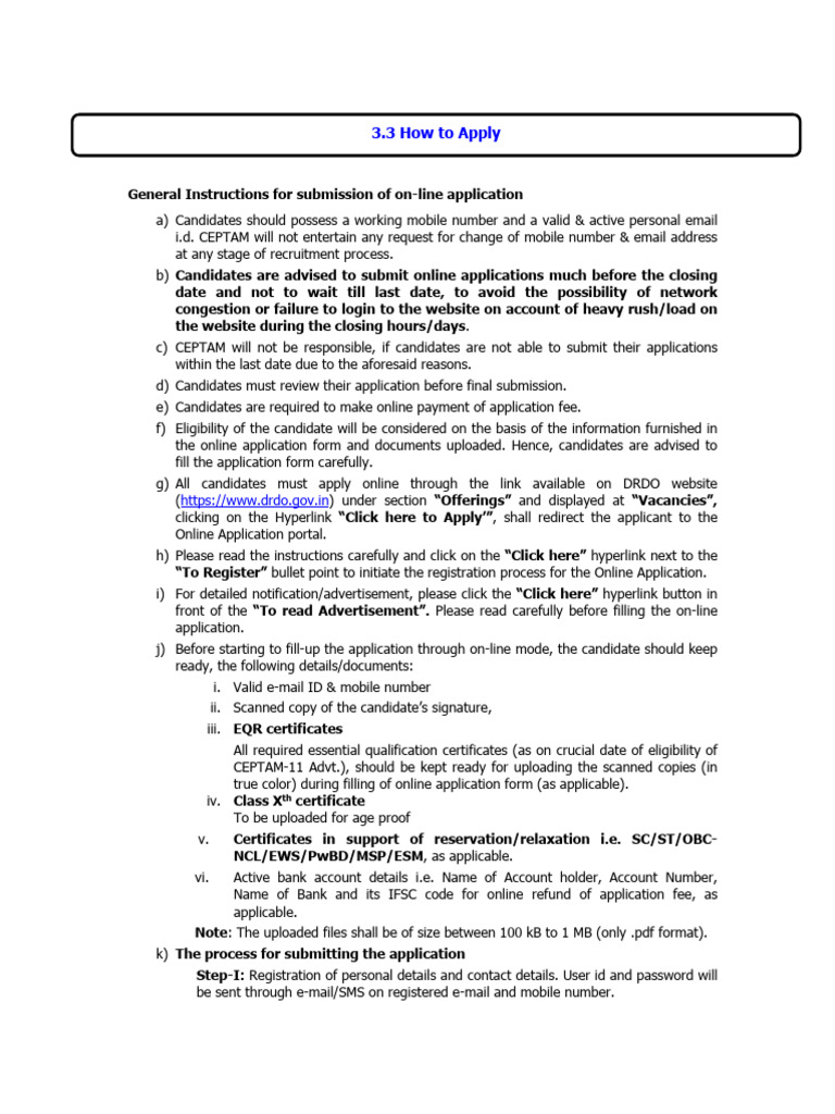 DRDO Online Application Submission Guide | PDF | Image Scanner | Login