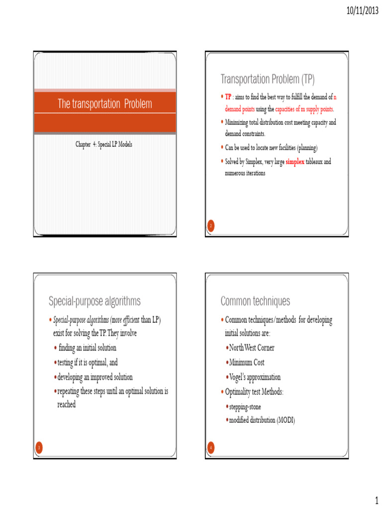 Transportation Problem Optimization Guide | PDF | Theoretical Computer ...