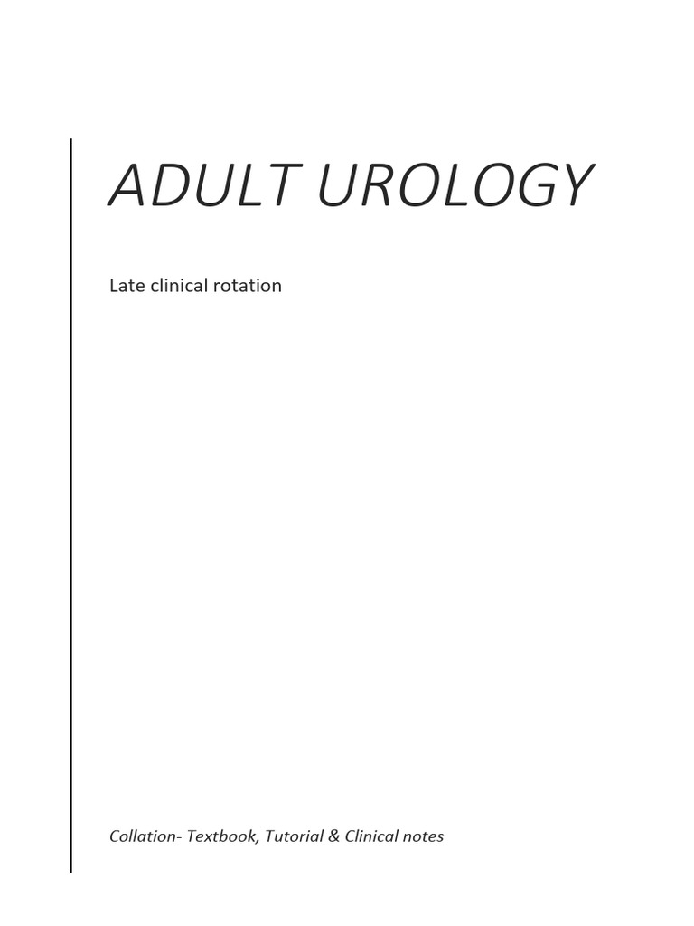 Urology Clinical Rotation Guide | PDF | Urinary Tract Infection | Kidney