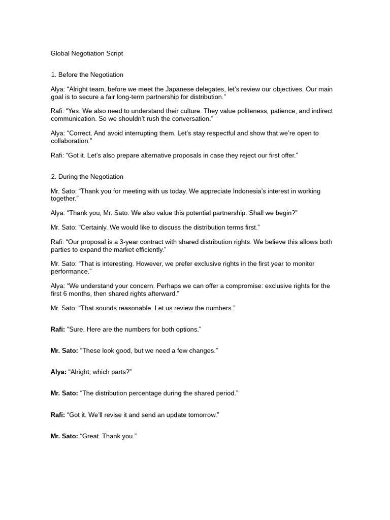 Global Negotiation Strategies Explained | PDF | Negotiation | Communication