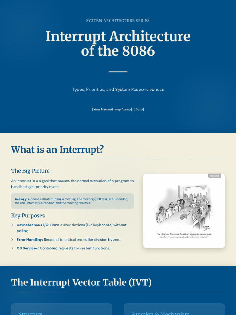 Interrupt Architecture of The 8086 | PDF