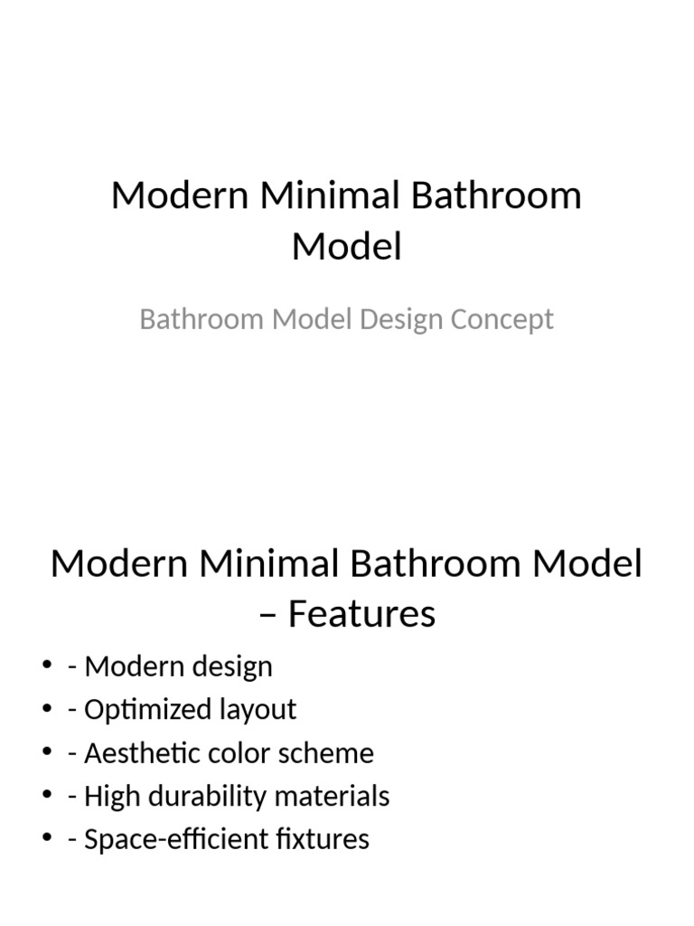 Modern Minimal Bathroom Design Model | PDF