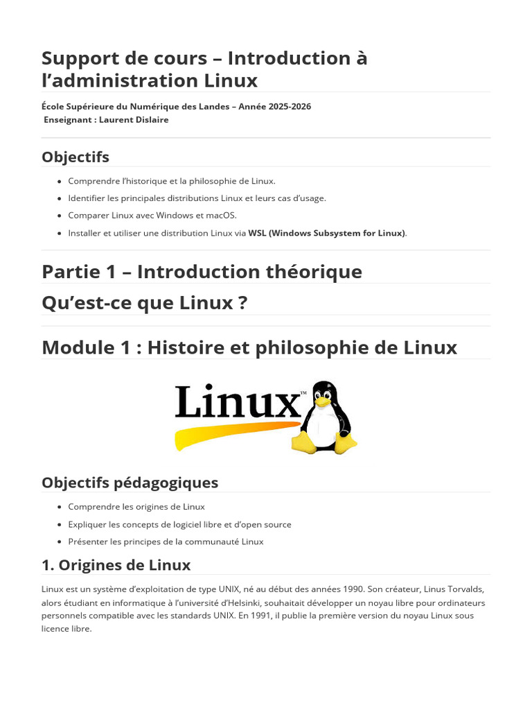 Introduction à l'administration Linux | PDF | Linux | Distribution Linux