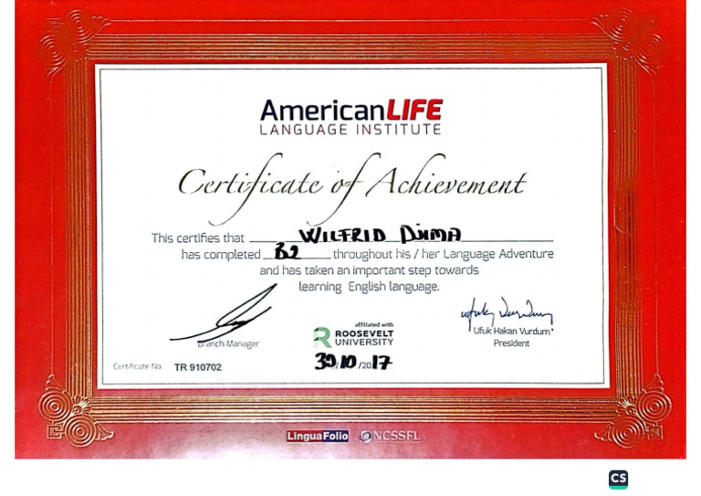 English Certificate | PDF