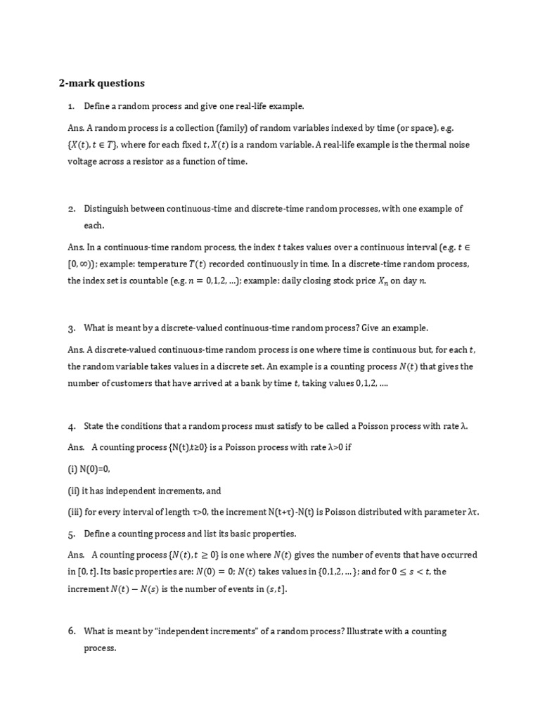 Understanding Random Processes and Markov Chains | PDF | Markov Chain ...