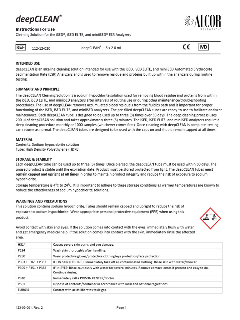 deepCLEAN Solution for iSED Analyzers | PDF