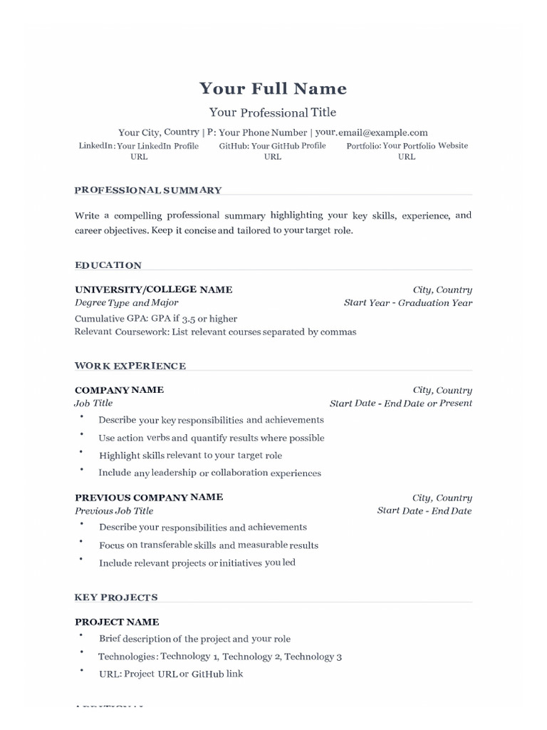 Your Full Name Resume | PDF