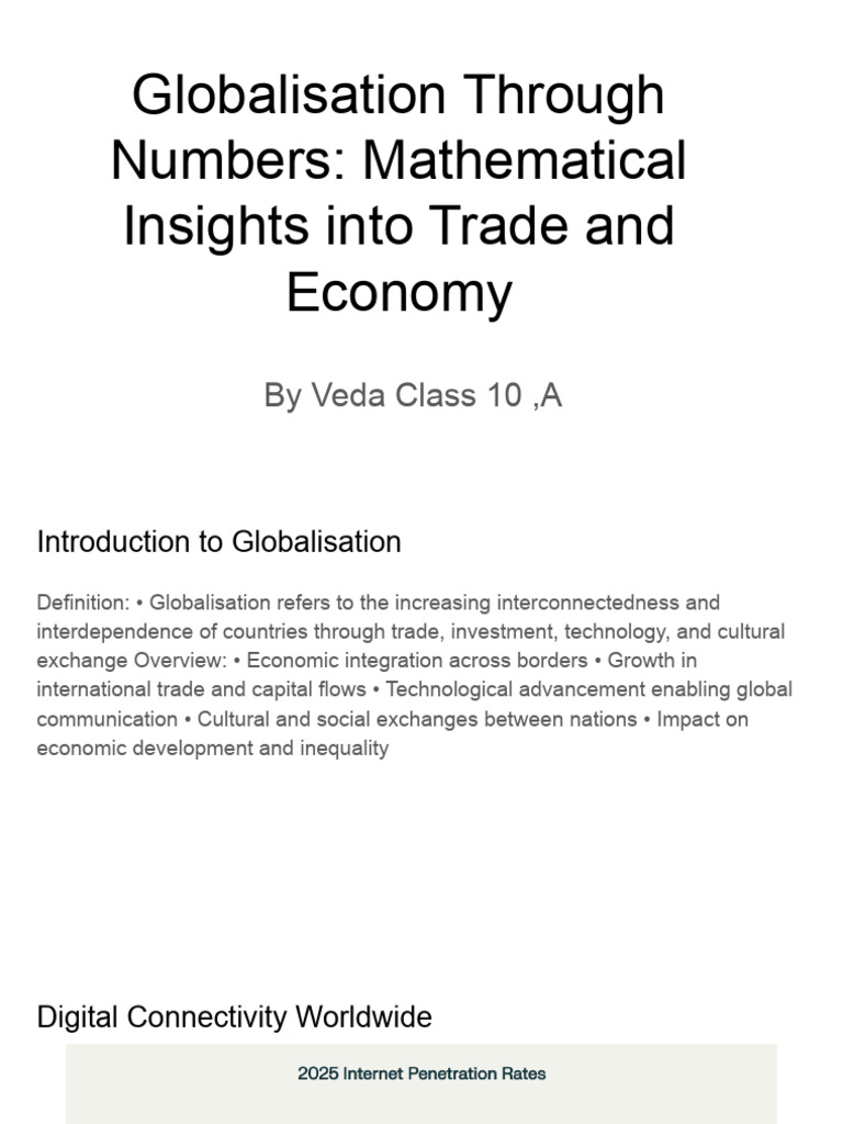 Globalisation Through Numbers - Mathematical Insights Into Trade and ...