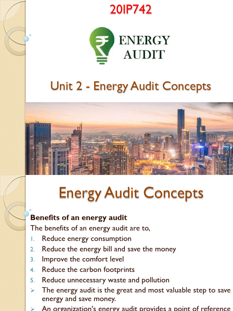 Energy Audit Concepts and Benefits | PDF | Energy Conservation | Audit