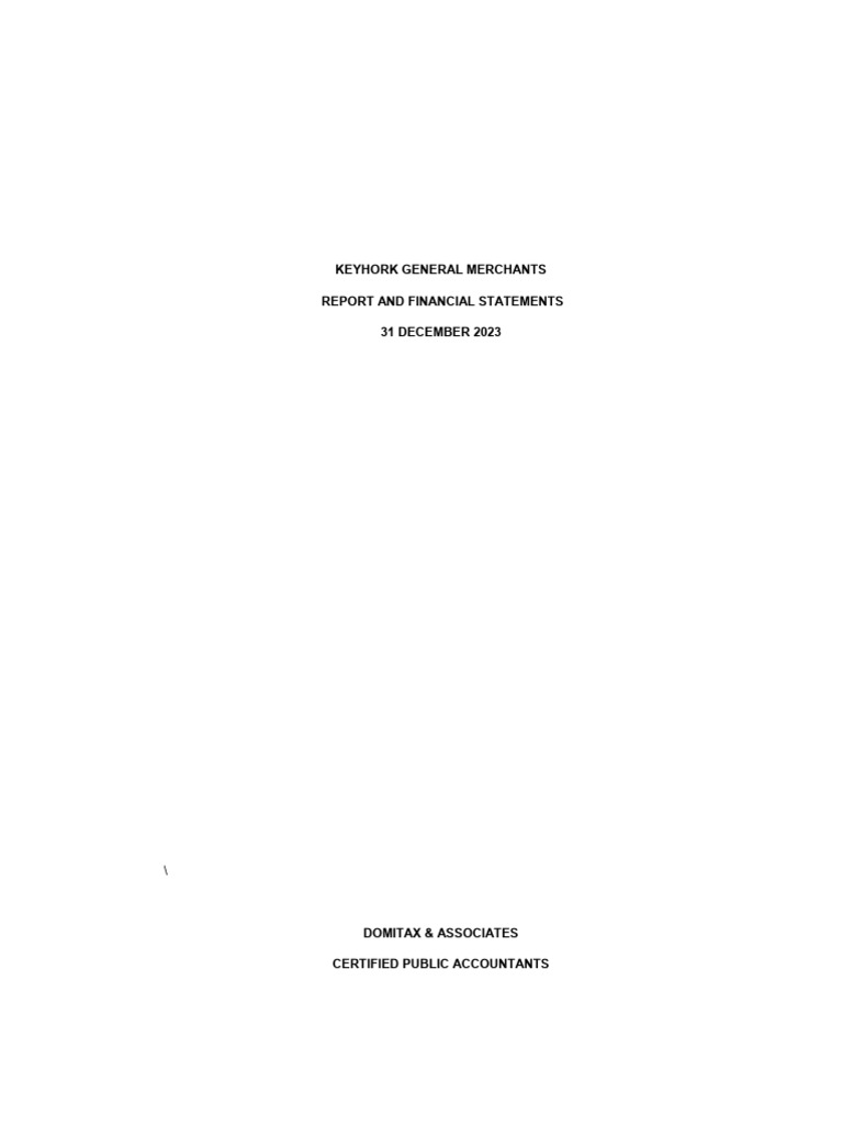 Keyhork General Merchants 2023 Financial Report | PDF | Deferred Tax ...