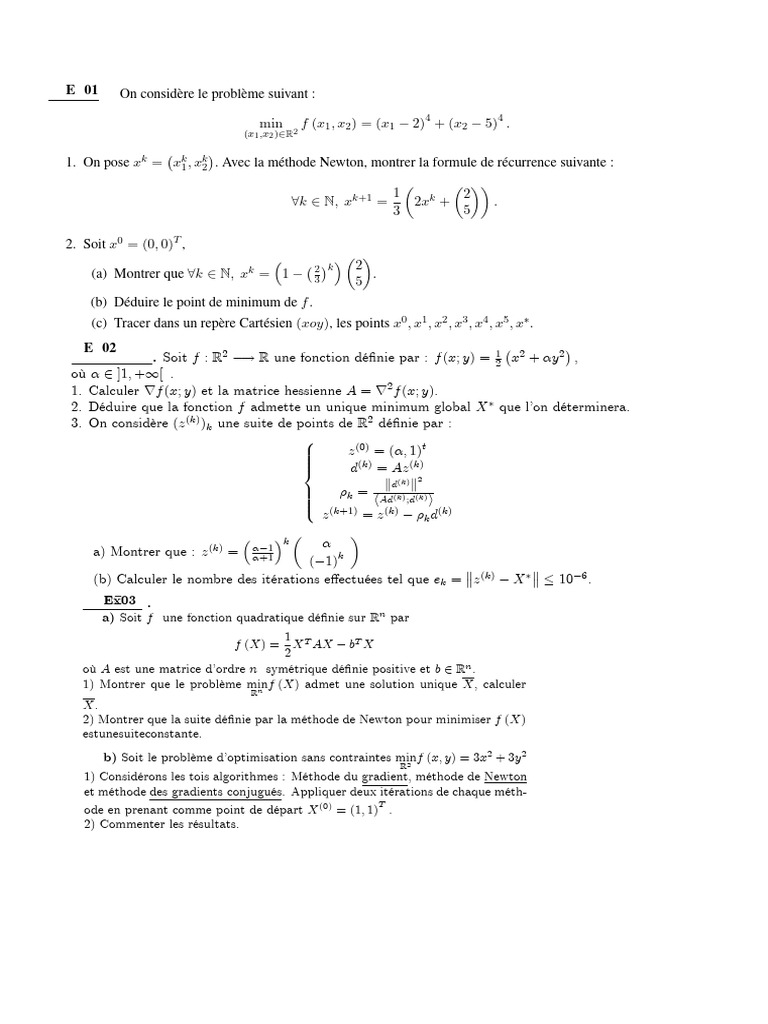Méthodes d'optimisation et minimisation | PDF | Algorithmes ...