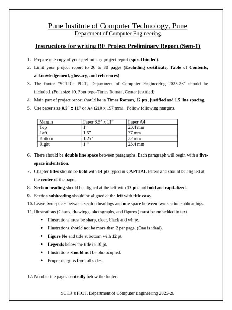BE Project Report Guidelines for PICT | PDF | System | Transmission ...