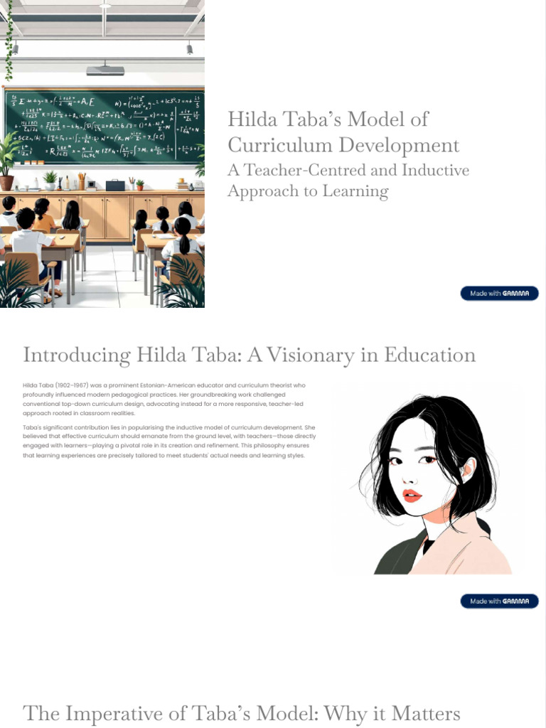 Hilda Taba's Inductive Curriculum Model | PDF | Curriculum | Learning