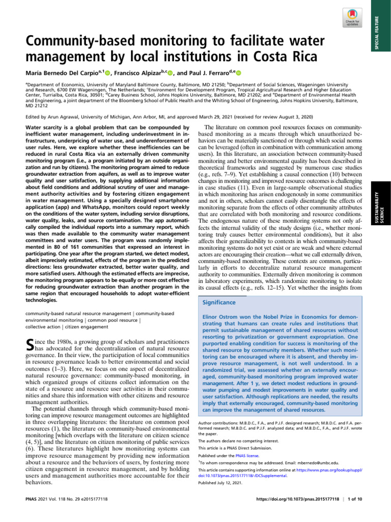 Community Monitoring for Water Management | PDF | Water Scarcity ...