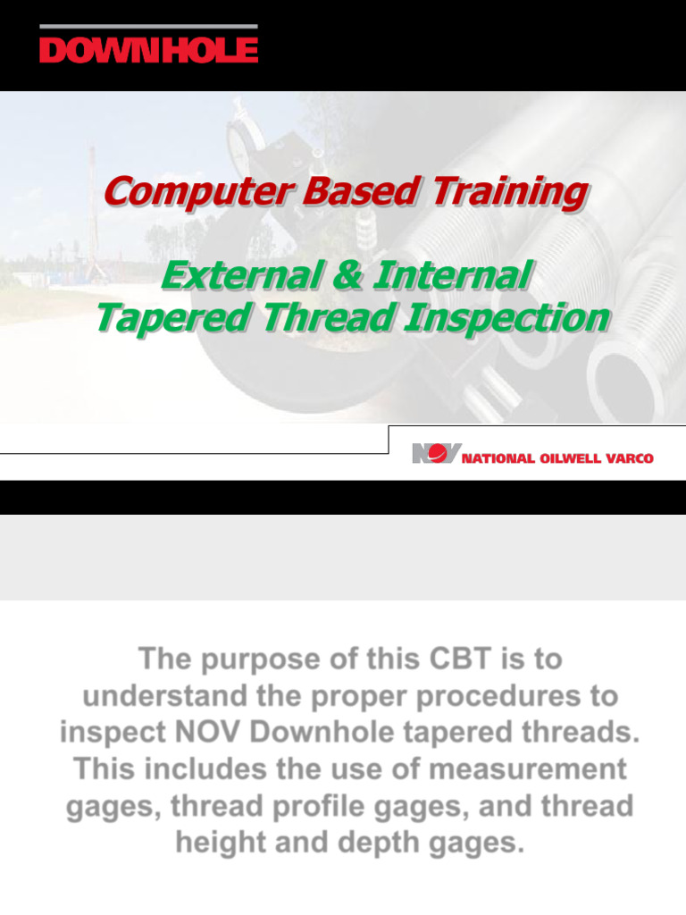 Tapered Thread Inspection Training Guide | PDF | Rotation | Mechanical ...