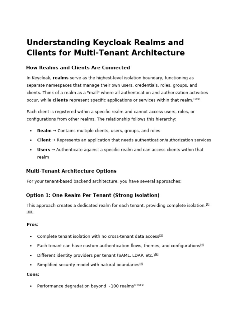 Understanding Keycloak Realms and Clients For Mult | PDF | Hierarchy ...