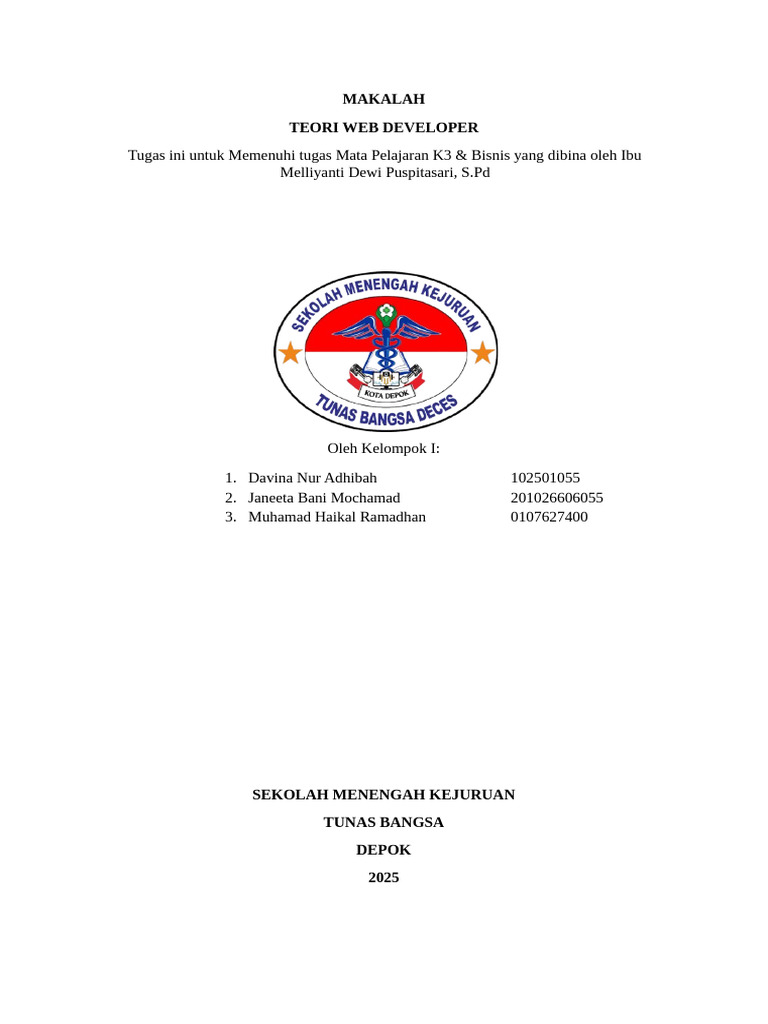 Pelatihan Web Developer untuk SMK | PDF