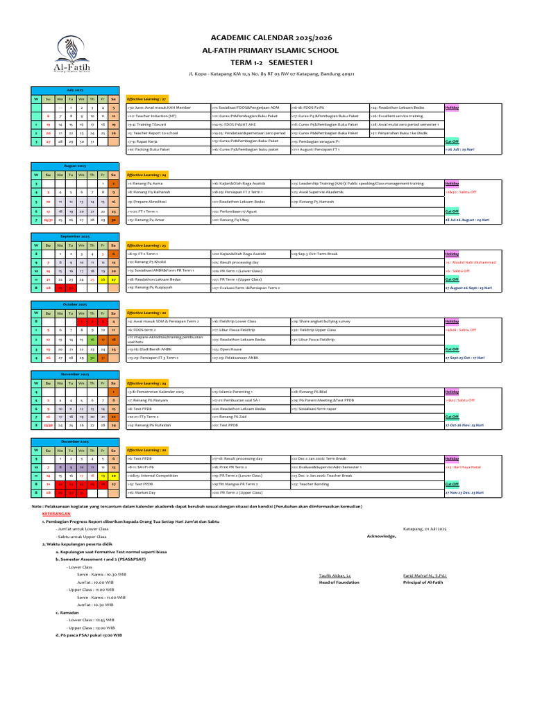 Academic Calendar 2025/2026 Overview | PDF