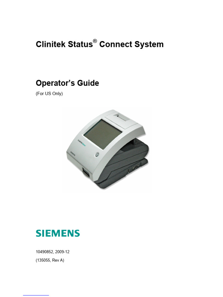 Clinitek Status Connect Operator Guide | PDF | Usb | Barcode
