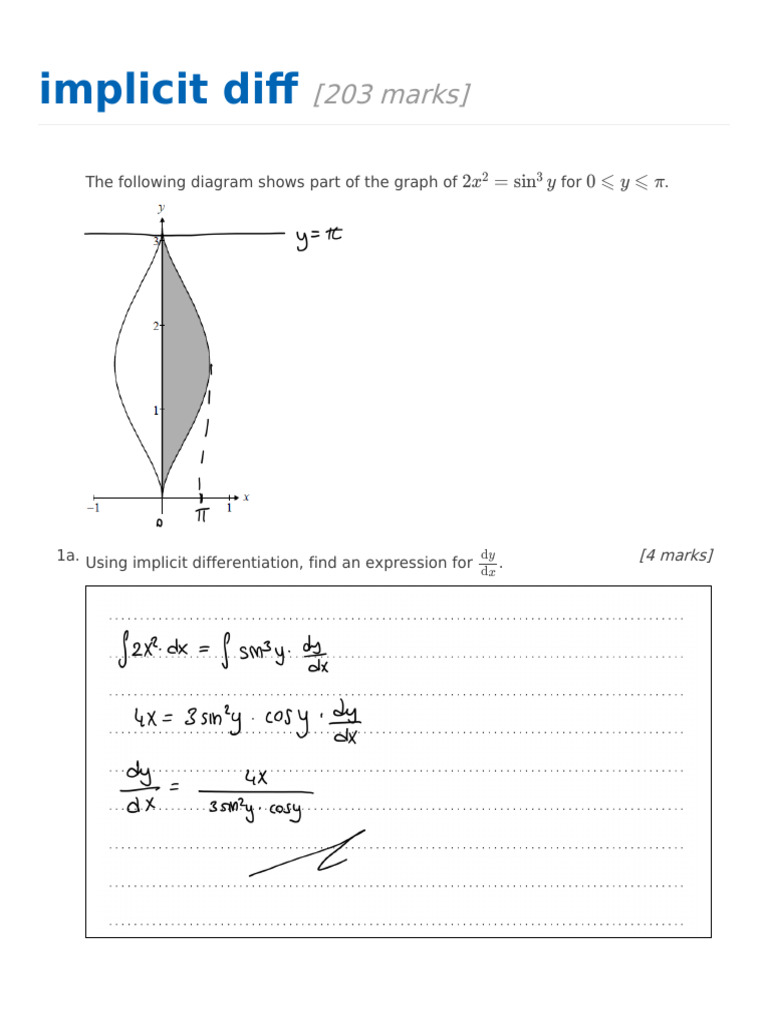 Implicit Differentiation and Curve Analysis | PDF | Tangent | Cartesian ...