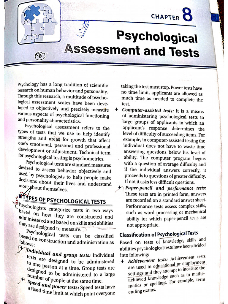 Psychology Assessment and Test | PDF