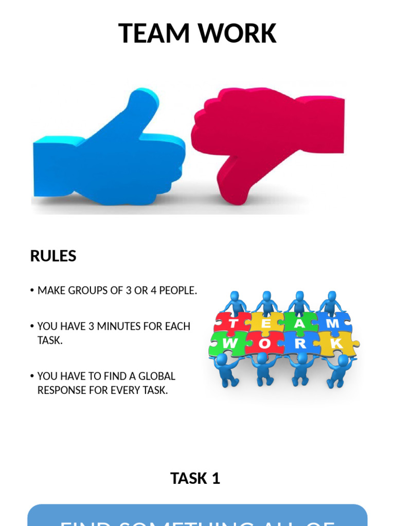 Teamwork Activities and Discussion Tasks | PDF