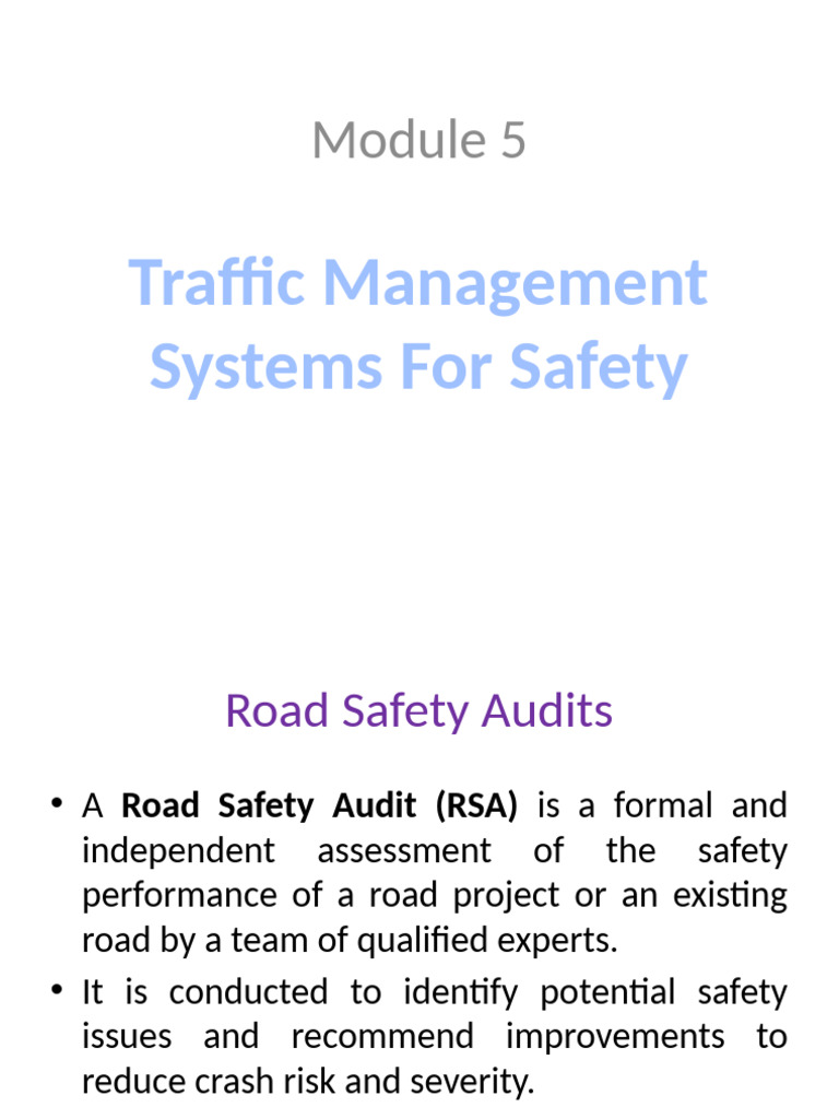 Road Safety Audits: Enhancing Traffic Safety | PDF | Road Traffic ...