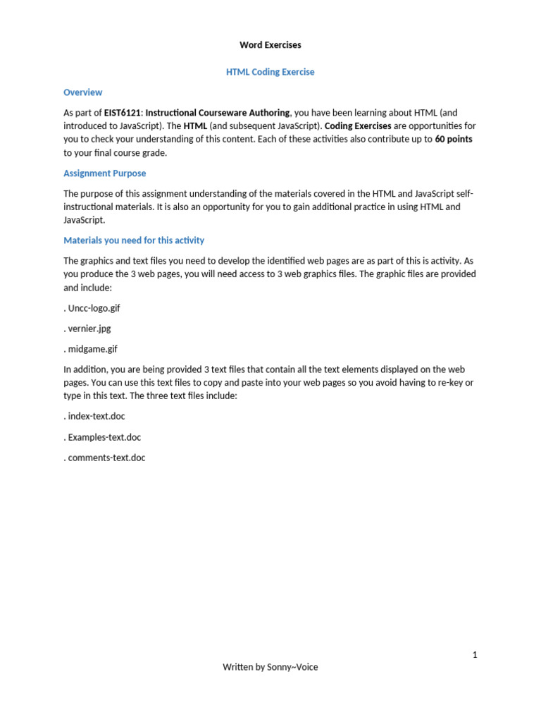 HTML and JavaScript Coding Exercises | PDF
