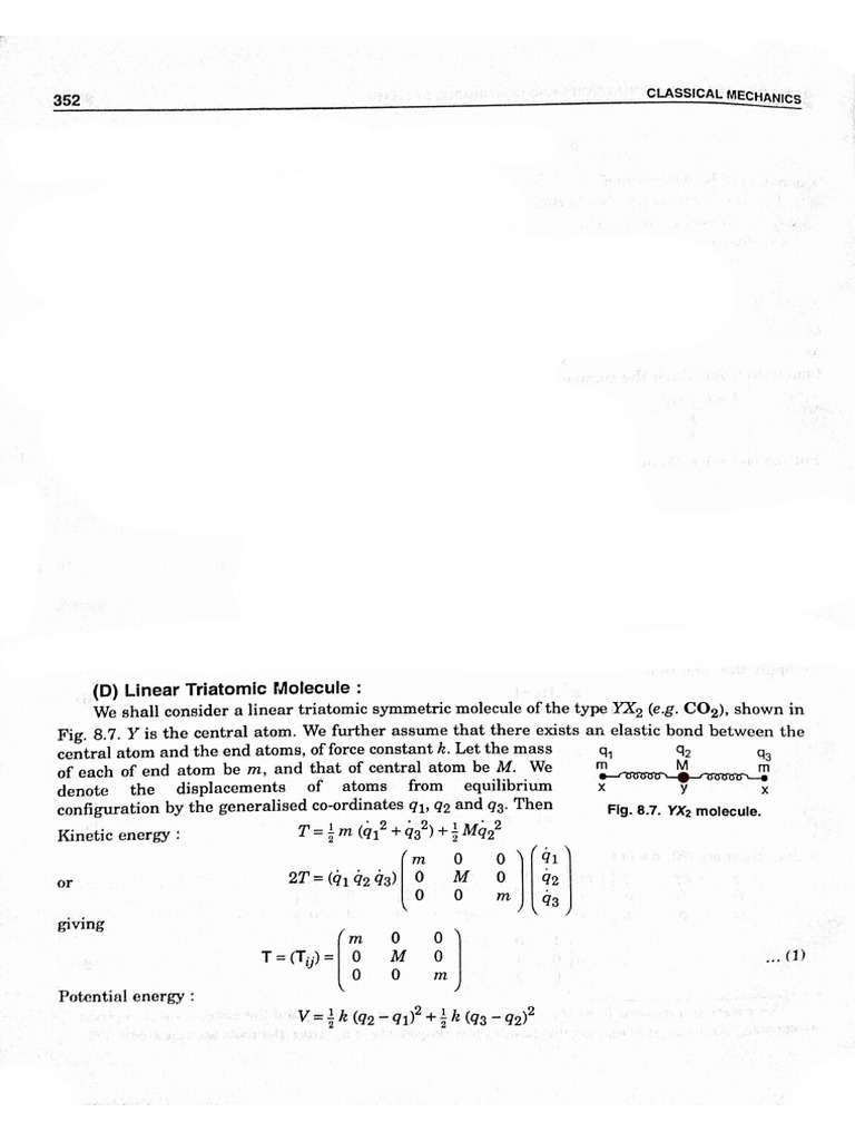 3 Vibration of Linear Symmetric Triatomic Molecule | PDF