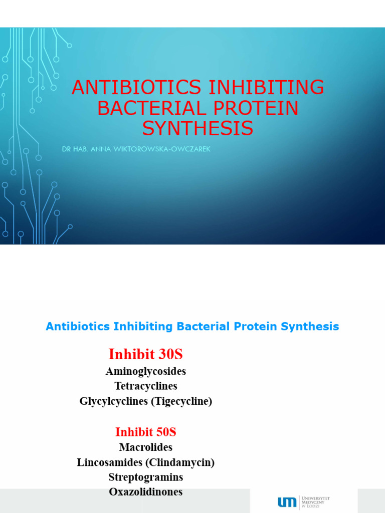 Antibiotics Targeting Bacterial Protein Synthesis | PDF | Ribosome ...