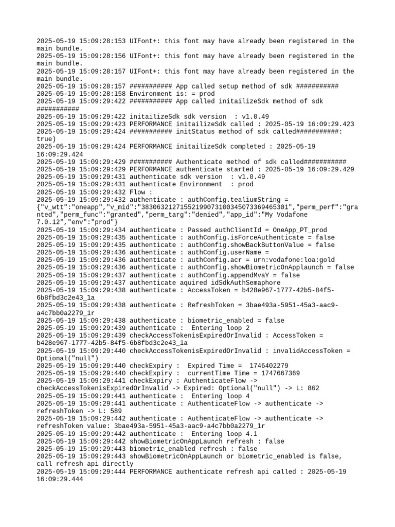 SDK Authentication Flow Log | PDF | Data | Computer File Formats