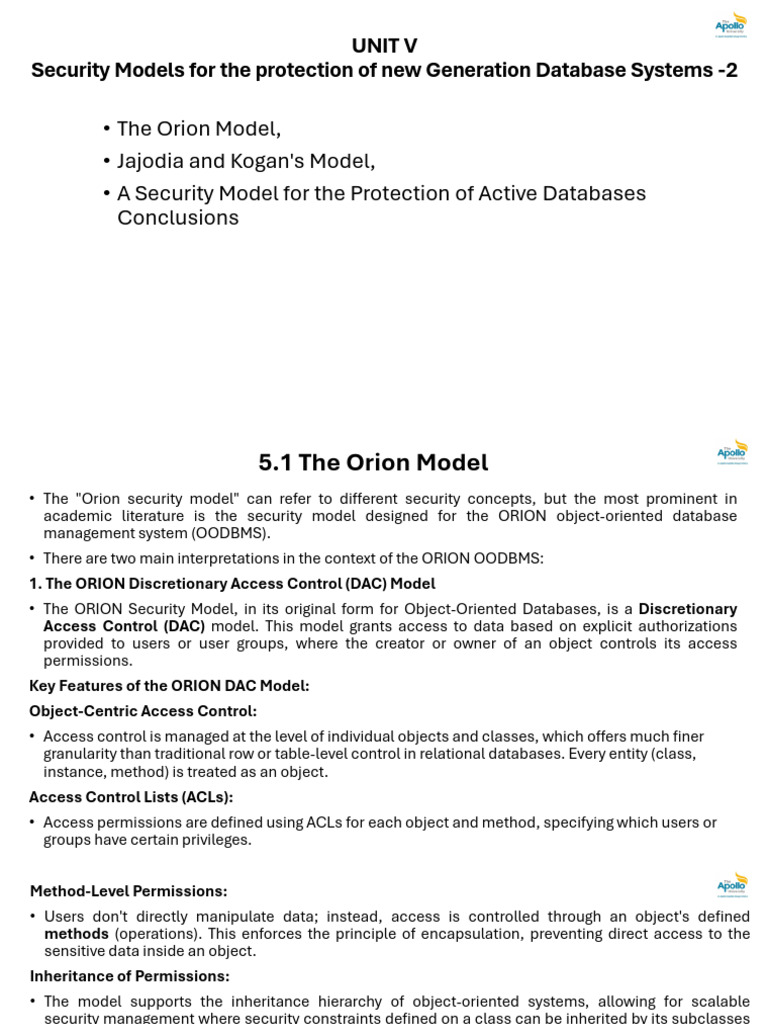 Security Models for Database Protection | PDF | Class (Computer ...