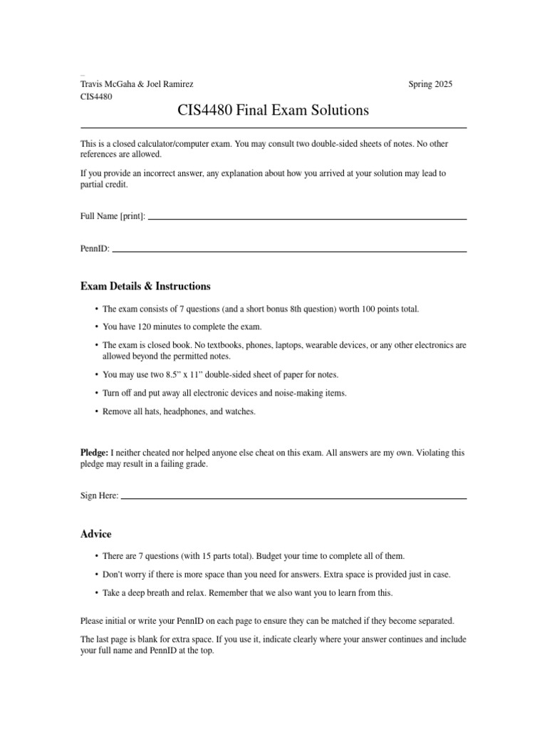 CIS4480 Final Exam Solutions Guide | PDF | Computer Engineering | Computing