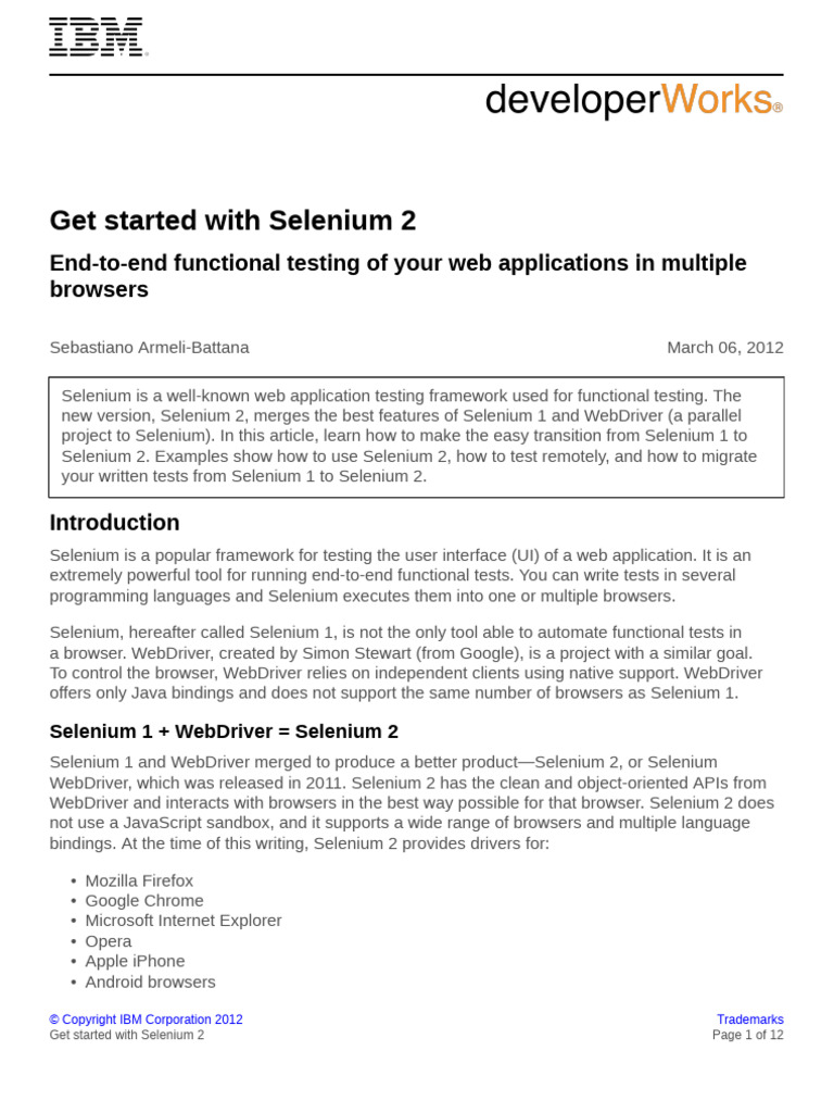 Get Started With Selenium 2 | PDF | Selenium (Software) | Computing