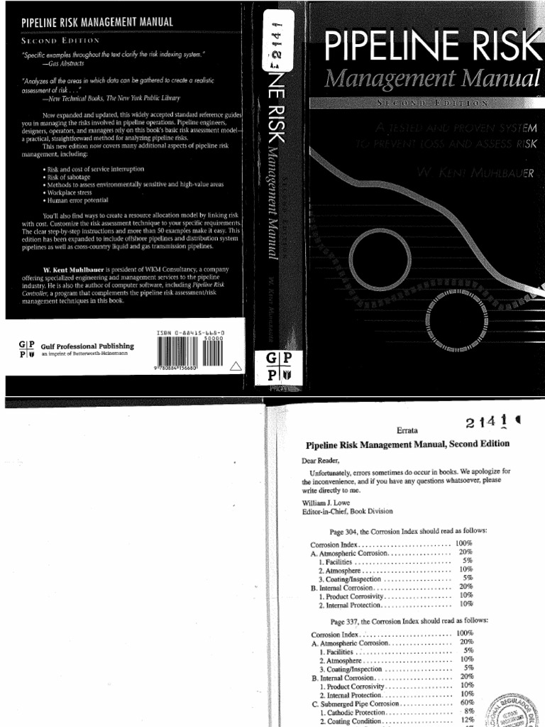 Pipeline Risk Management Manual 2da Ed W Kent Muhlbauer | PDF