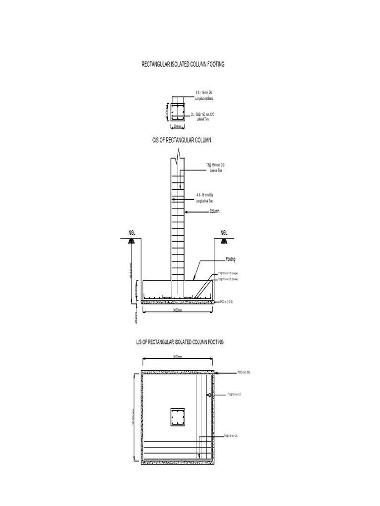 Rectangular Isolated Column Footing Design | PDF