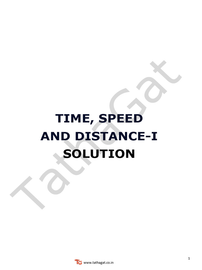 Time, Speed, and Distance Solutions | PDF | Speed | Velocity
