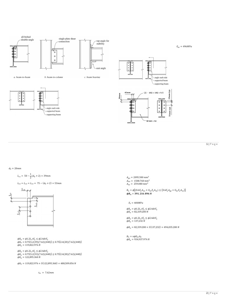 Framed Beam Connections in Steel Design | PDF | Beam (Structure) | Screw