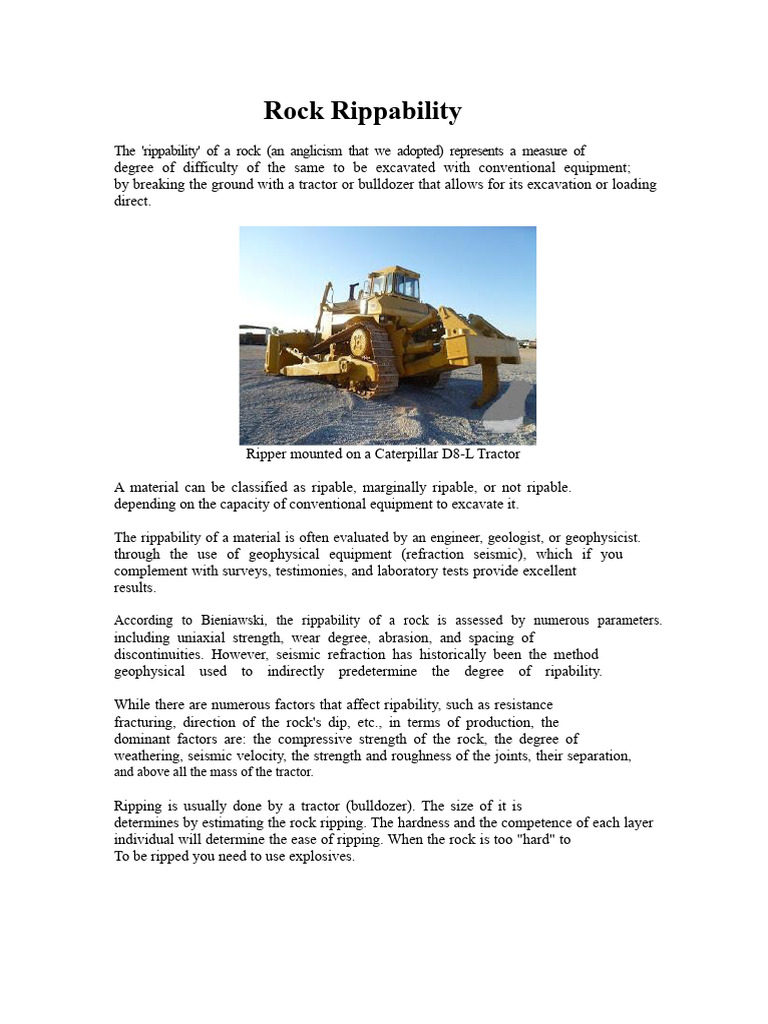 Understanding Rock Rippability Factors | PDF | Rock (Geology) | Seismology