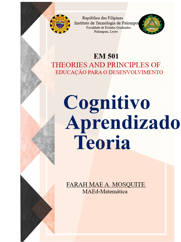Teoria Cognitiva da Aprendizagem | PDF | Aprendizado | Psicologia