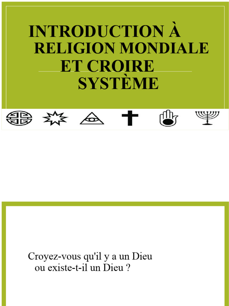Introduction à la Religion et Croyances | PDF | Dieu | Théisme