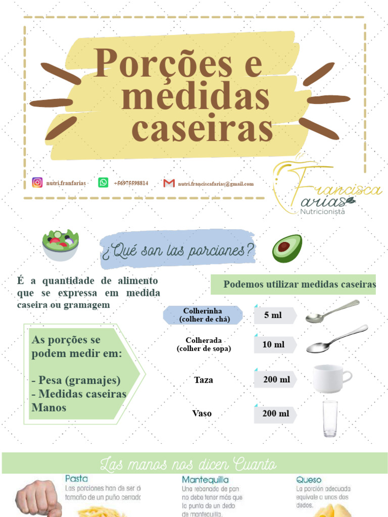 Porções e Medidas Caseiras | PDF | Alimentos | Lipídio