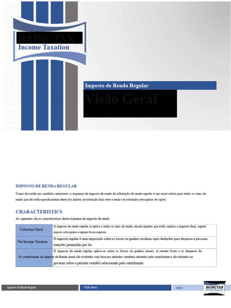 Guia Completo sobre Imposto de Renda Regular | PDF | Impostos | Imposto ...