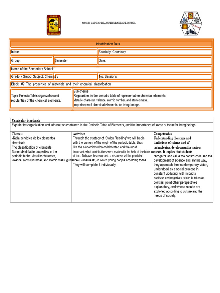 Chemistry Curriculum: Periodic Table Insights | PDF | Atoms | Chemistry