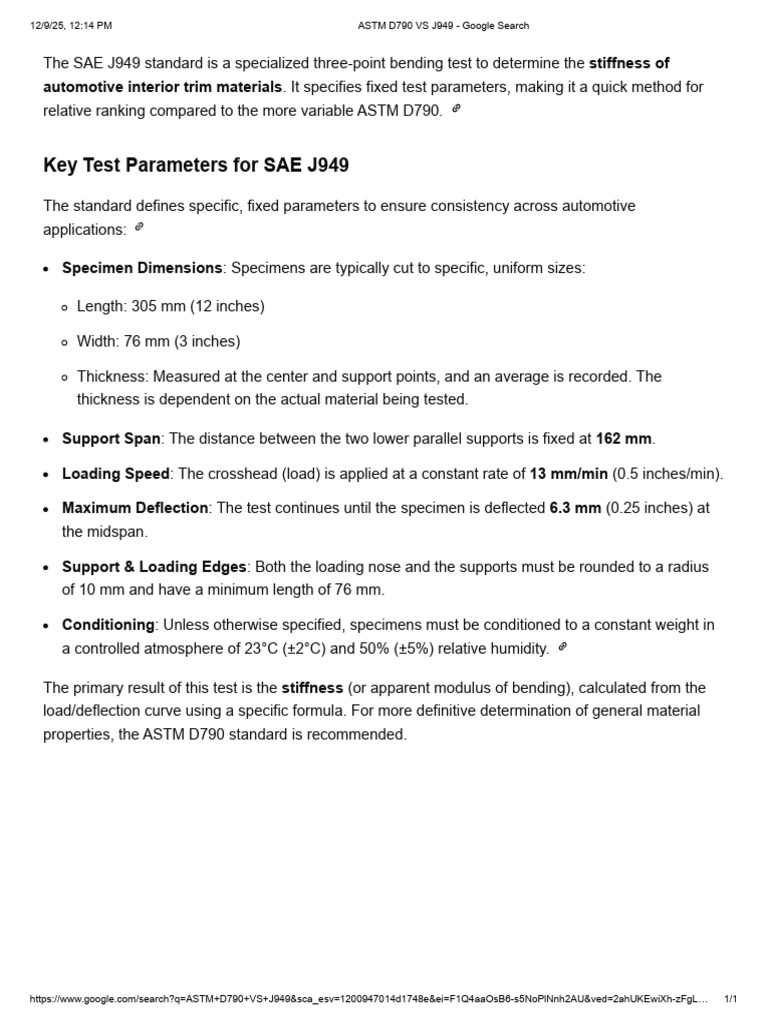 SAE J949 Automotive Trim Stiffness Test | PDF