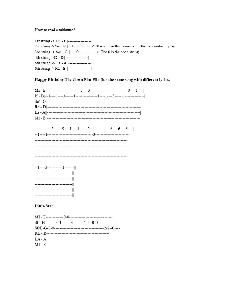 Beginner's Guide to Reading Tablature | PDF | Music Technology | Notation