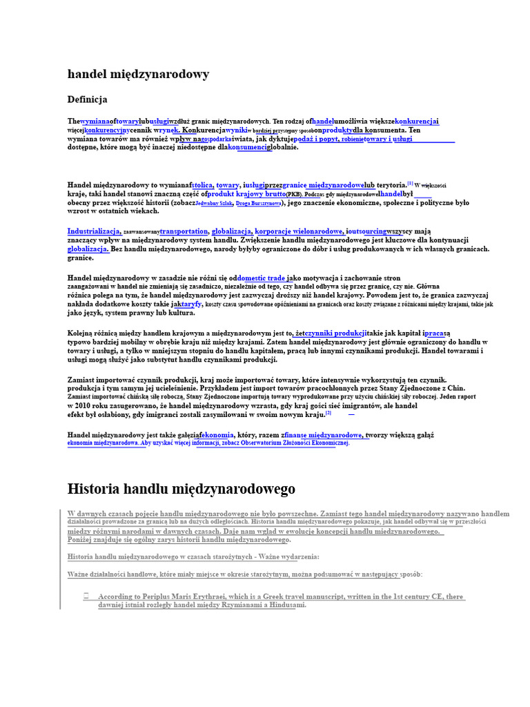 Handel Międzynarodowy | PDF