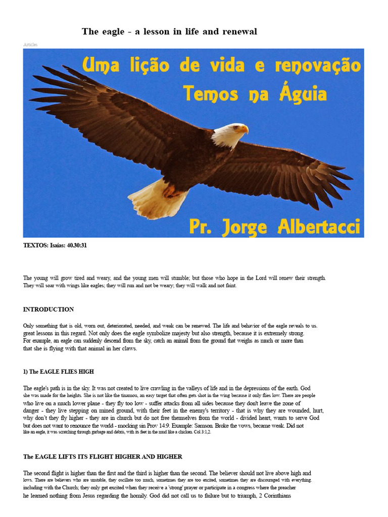 Life Lessons from the Eagle's Flight | PDF | Jesus | David