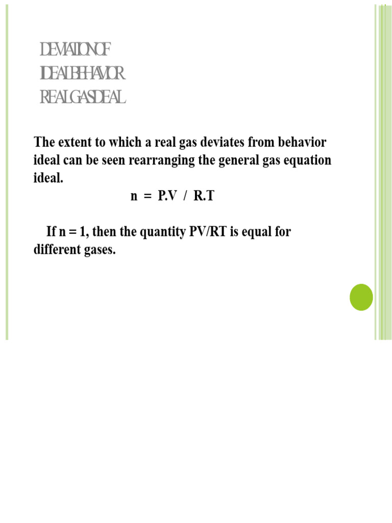 Real Gas Behavior and Deviations Explained | PDF | Gases | Chemistry