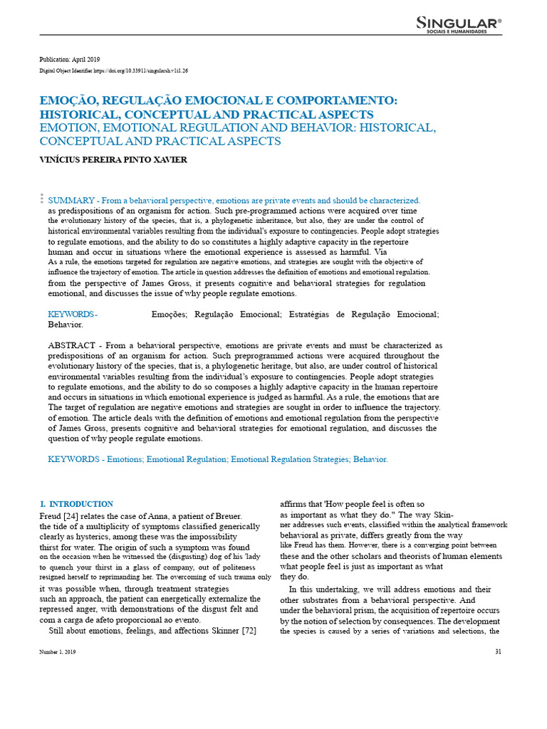 EMOTION, EMOTIONAL REGULATION, AND BEHAVIOR | PDF | Emotions ...